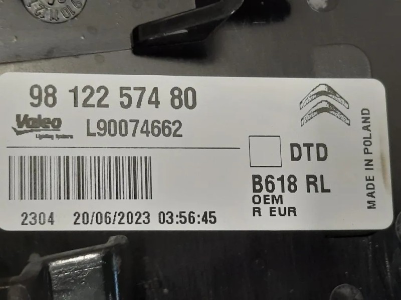 Fanale POST DX 98 122 574 80 Citroen C3 III 2016