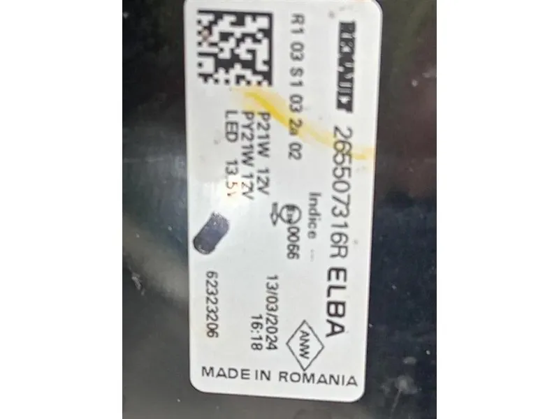 Fanale POST DX 265503601R Dacia Duster II 2018