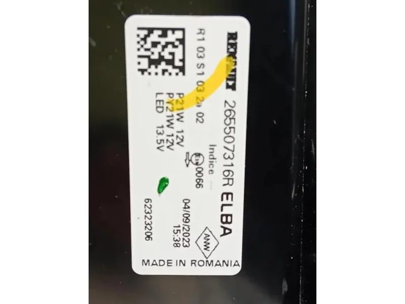 Fanale POST DX 265507316R Dacia Duster II 2021