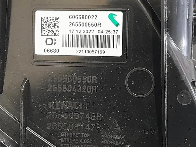 Fanale POST DX 265500550R Dacia Jogger 2022