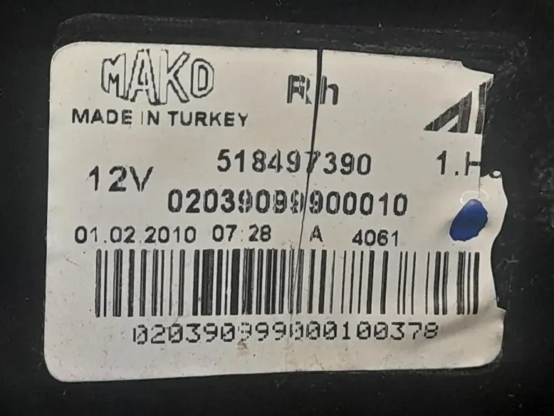 Fanale POST DX 518497390 Fiat Grande Punto 2009