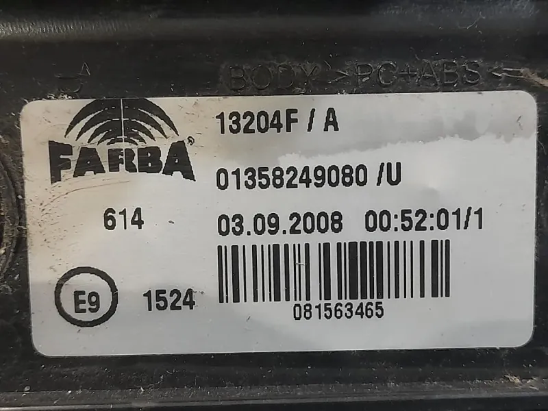 Fanale POST DX 01358249080 Fiat QUBO 2008