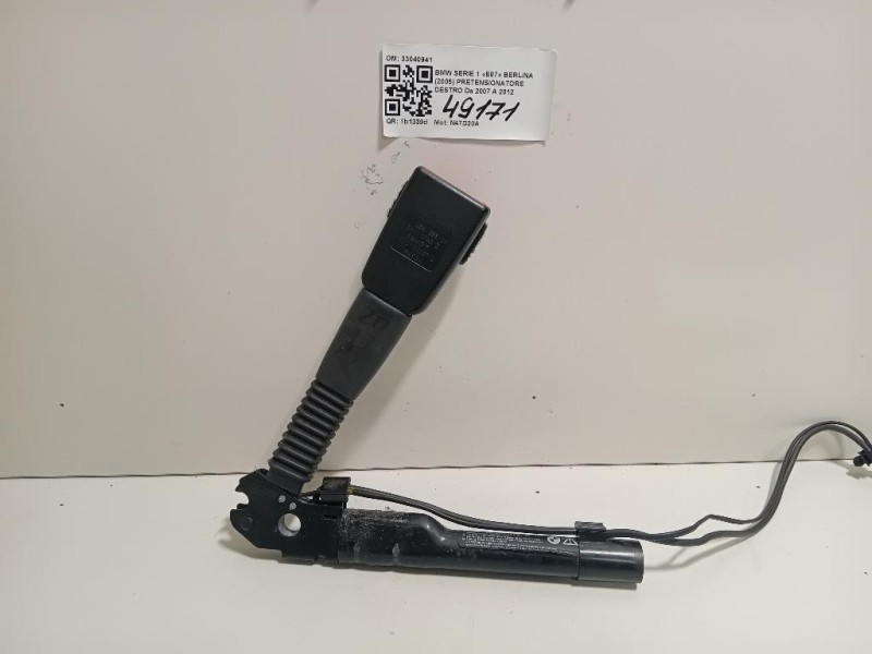 Pretensionatore Destro 33040941 Bmw Serie 1 E87 Berlina 2005