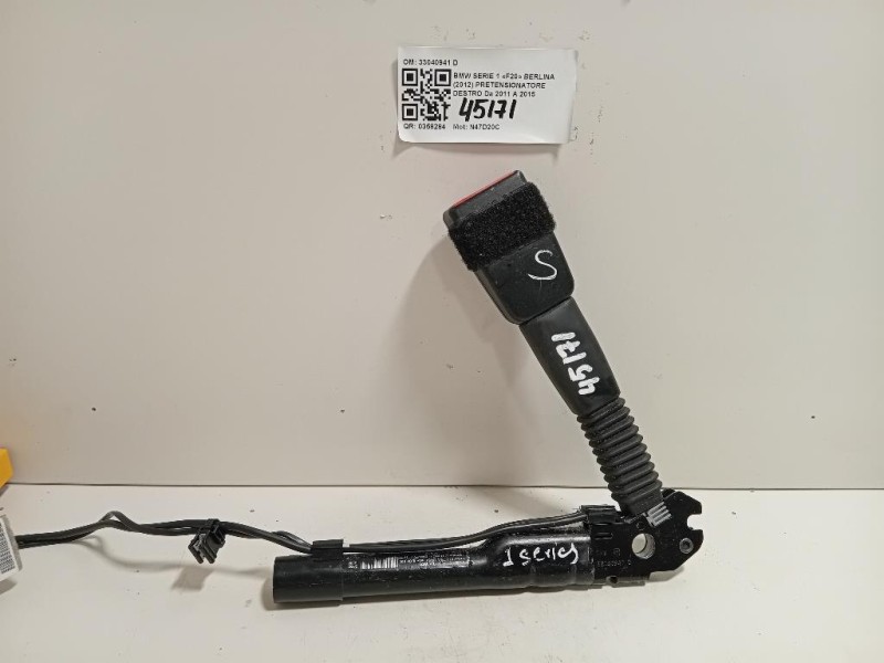 Pretensionatore Destro 33040941 D Bmw Serie 1 F20 Berlina 2012