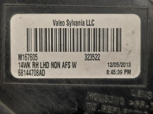 Proiettore ANT DX 68144708AD BIXENON Jeep Grand Cherokee IV 2011