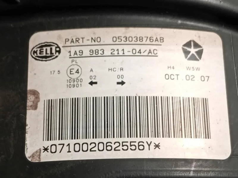 Proiettore ANT DX 05303876AB Jeep Patriot 2007