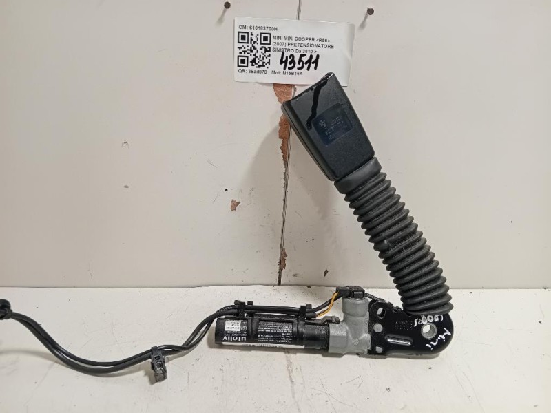 Pretensionatore Sinistro 610183700H Mini MINI Cooper R56 2007