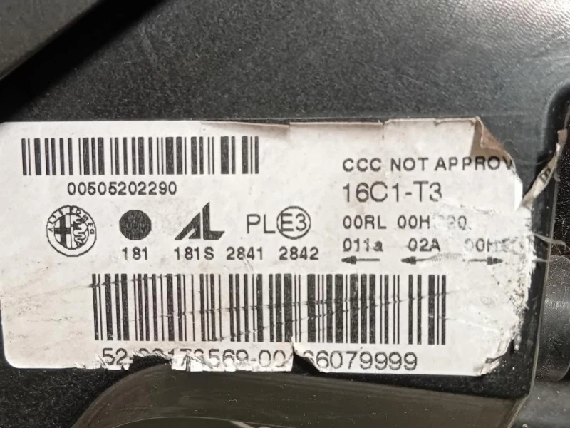 Proiettore ANT DX 46602748 46600711 Alfa Romeo Giulietta 2013