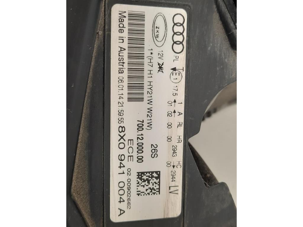 Proiettore ANT DX 8X0 941 004 Audi A1 8XA Sportback 2012