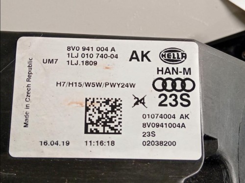 Proiettore ANT DX 8V0941004A Audi A3 8P1 2004