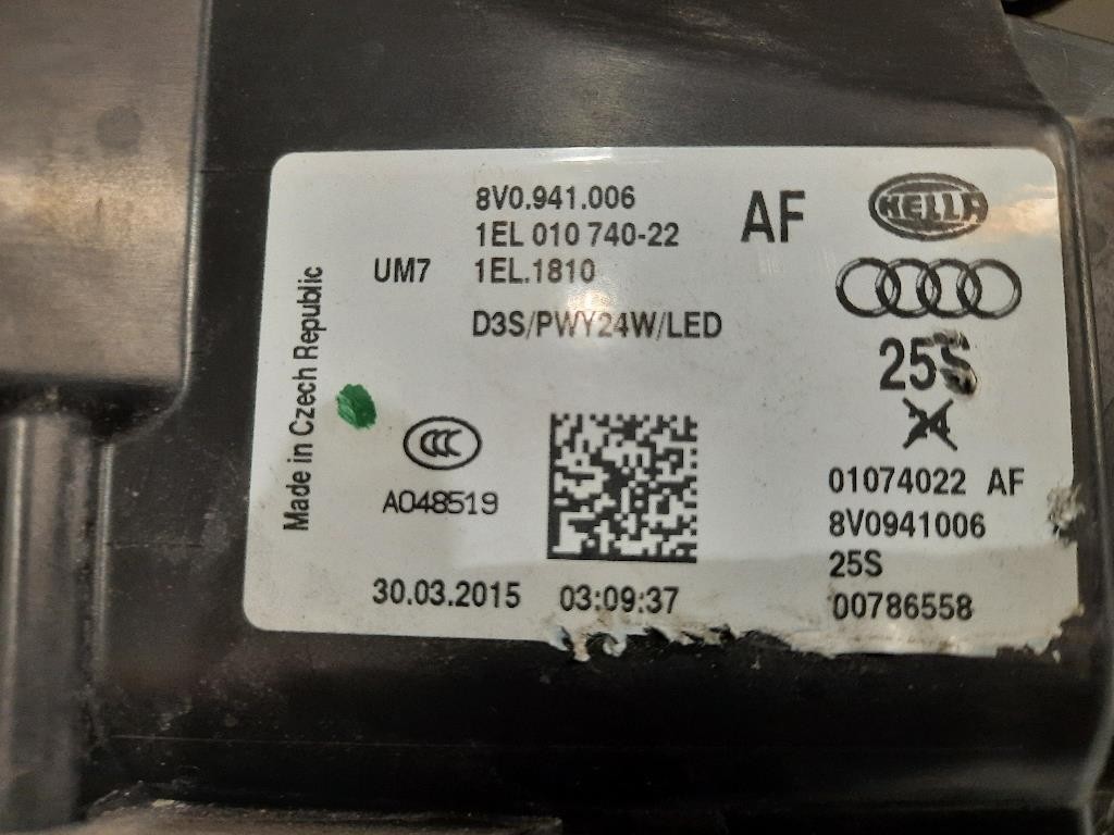 Proiettore ANT DX 8V0941006AF Audi A3 8V1 2012