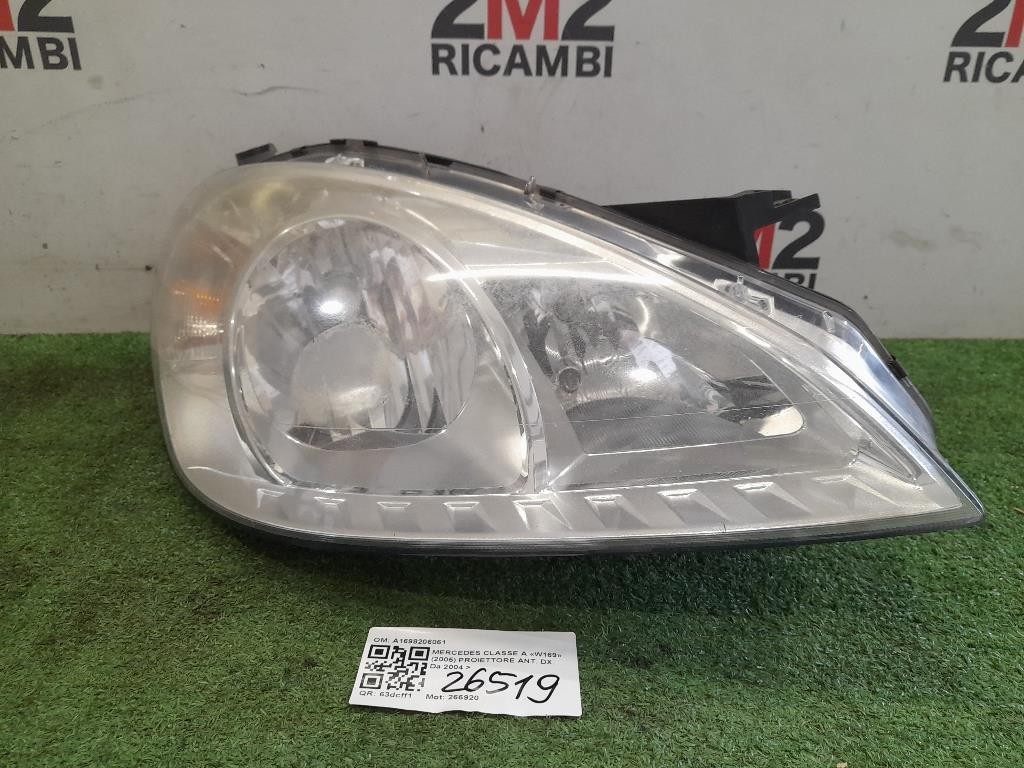 Proiettore ANT DX A1698206061 Mercedes Classe A W169 2005