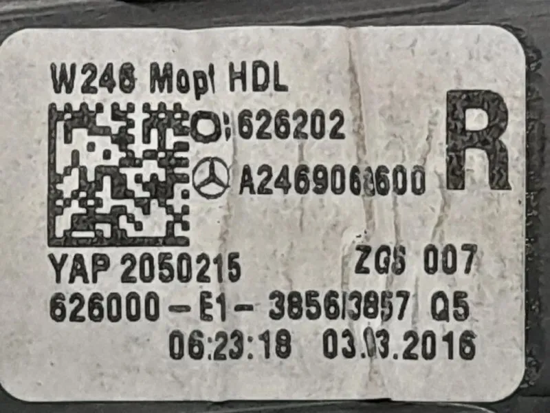 Fanale POST DX A2469068600 Mercedes Classe B W246 2014