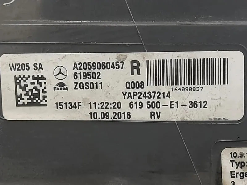 Fanale POST DX A2059060457 Mercedes Classe C W205 2014