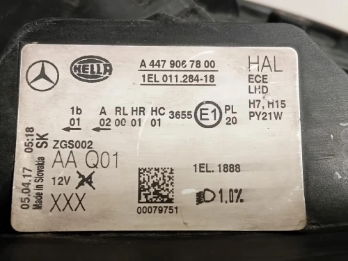 Proiettore ANT DX A4479067800 FARO FANALE Mercedes VITO W447 2014