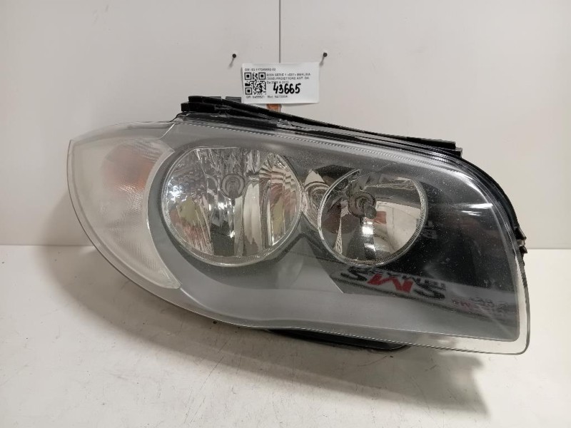 Proiettore ANT DX 63117249652-02 Bmw Serie 1 E87 Berlina 2005
