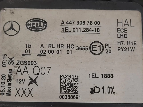 Proiettore ANT DX A4479067800 Mercedes VITO W447 2014