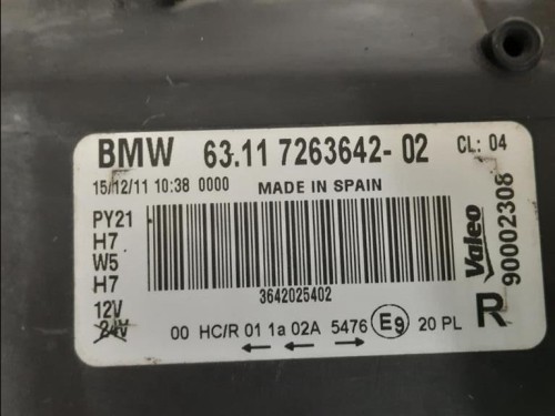 Proiettore ANT DX 7263642-02 Bmw Serie 1 E87 Berlina 2005