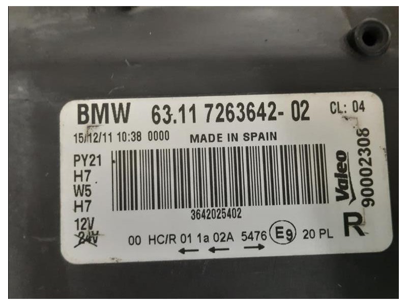 Proiettore ANT DX 7263642-02 Bmw Serie 1 E87 Berlina 2005