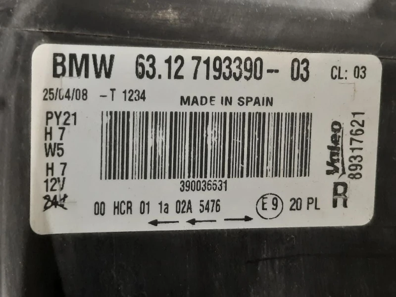 Proiettore ANT DX 6312 7193390-03 Bmw Serie 1 E87 Berlina 2005