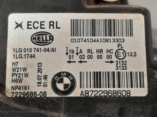 Proiettore ANT DX 7229686-08 Bmw Serie 1 F20 Berlina 2012