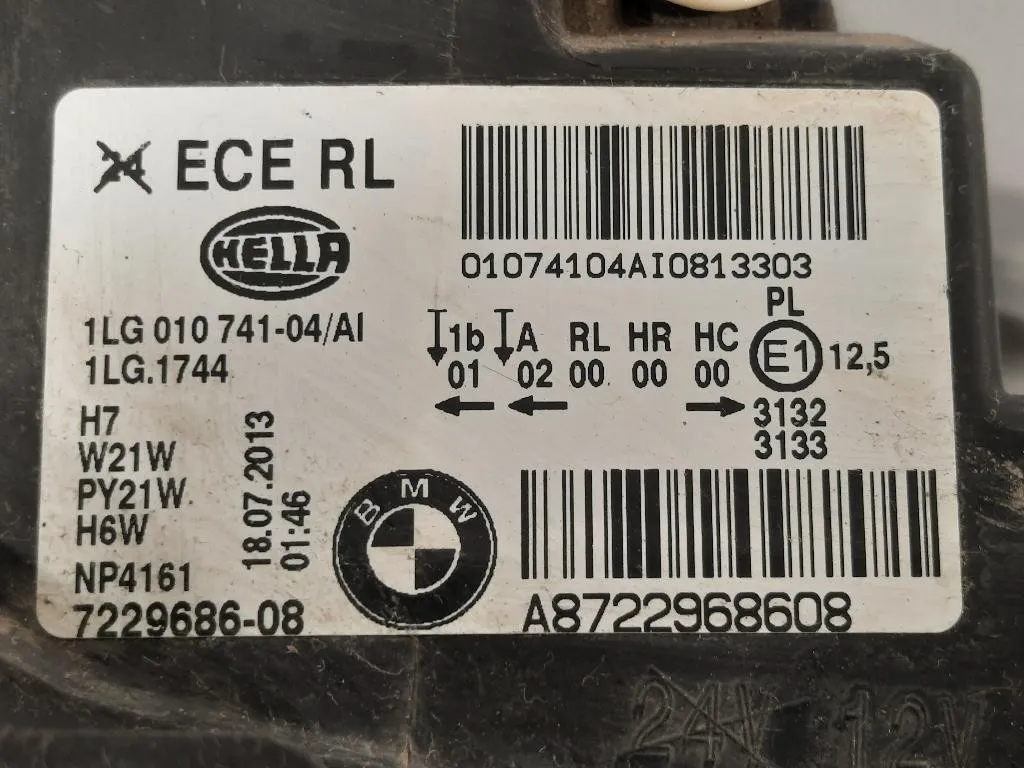 Proiettore ANT DX 7229686-08 Bmw Serie 1 F20 Berlina 2012