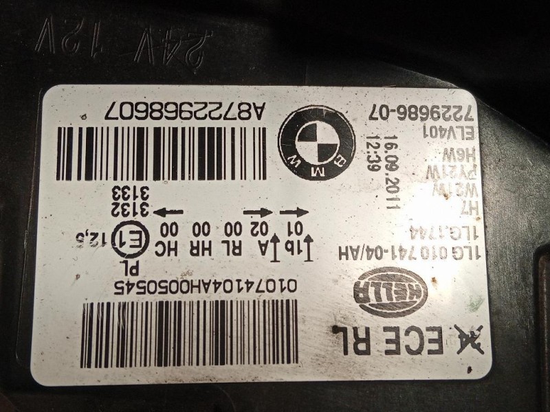 Proiettore ANT DX 7229686 Bmw Serie 1 F20 Berlina 2012