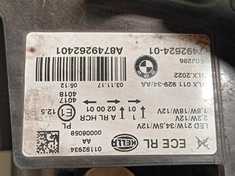 Proiettore ANT DX 7492624-01 Bmw Serie 1 F20 Berlina 2015