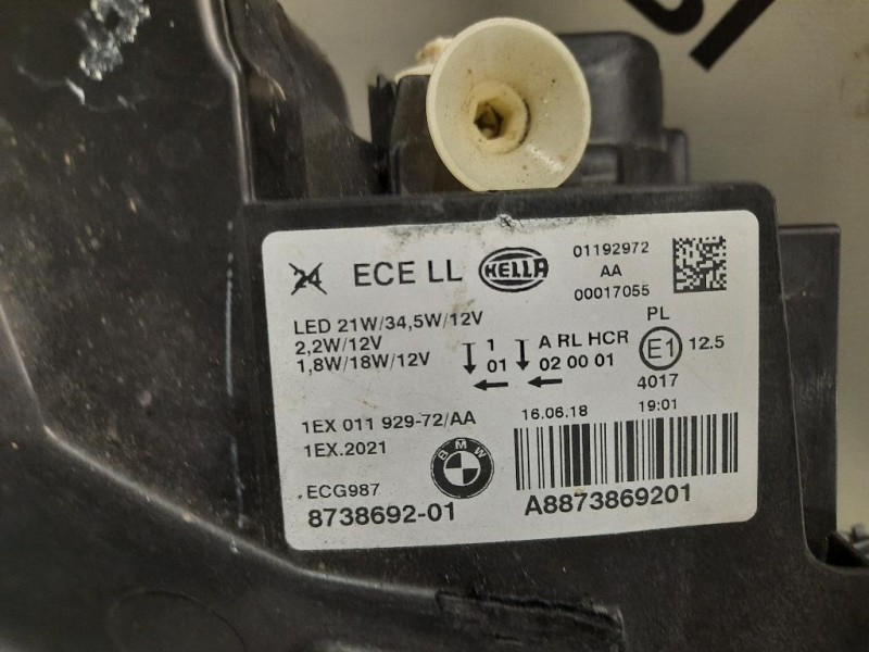 Proiettore ANT DX 8738692 Bmw Serie 1 F20 Berlina 2015