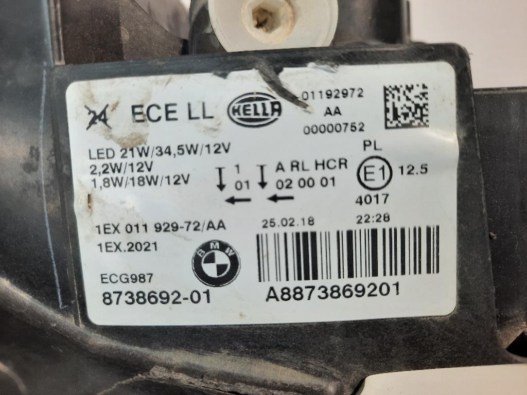 Proiettore ANT DX 8738692 Bmw Serie 1 F20 Berlina 2015