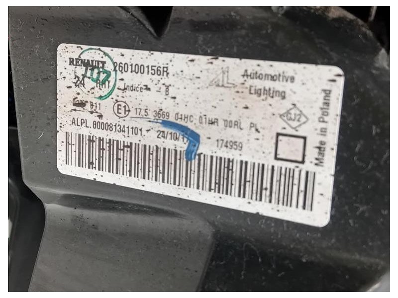 Proiettore ANT DX 260100156R ATTENZIONE AI DIFFETTI Dacia Duster I 2014