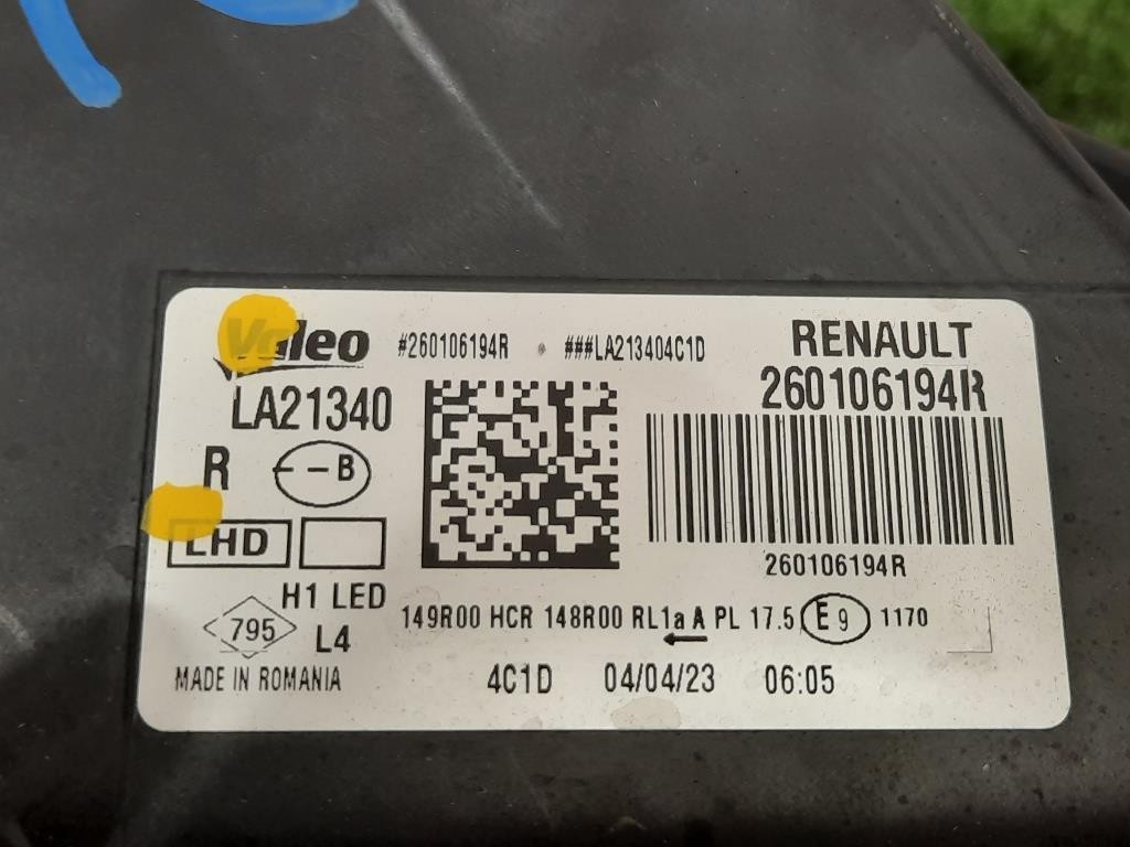 Proiettore ANT DX 260101613R Dacia Duster II 2018