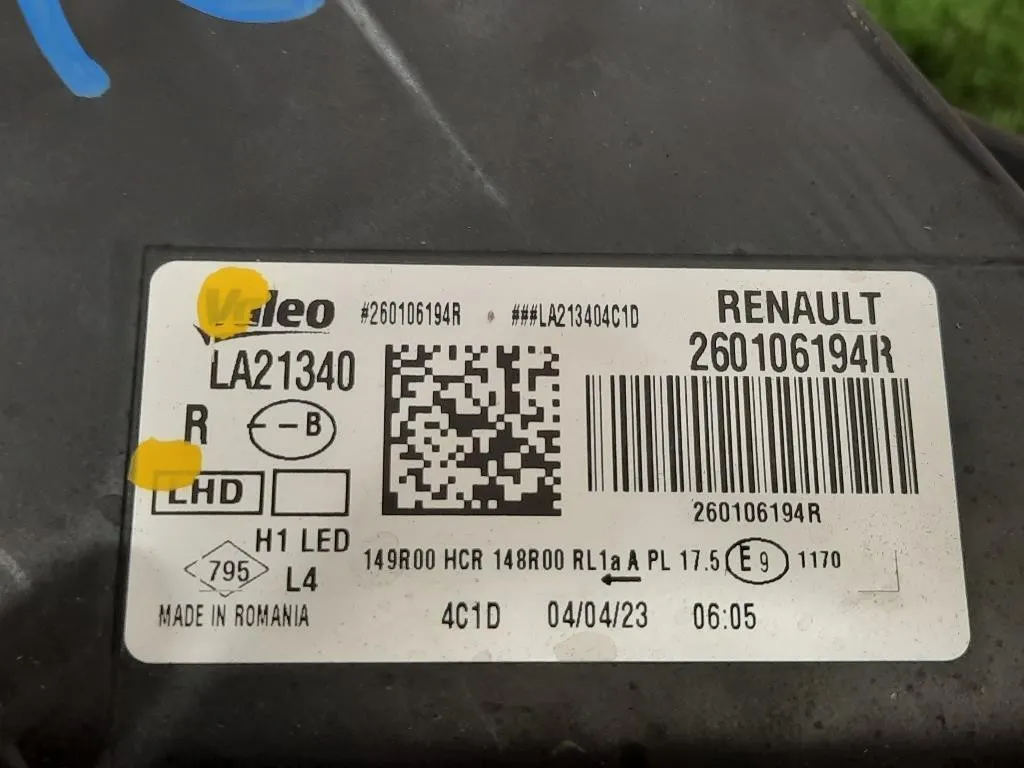 Proiettore ANT DX 260101613R Dacia Duster II 2018