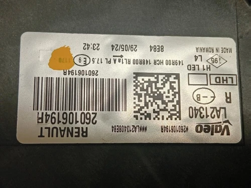 Proiettore ANT DX 260106194R Dacia Duster II 2018