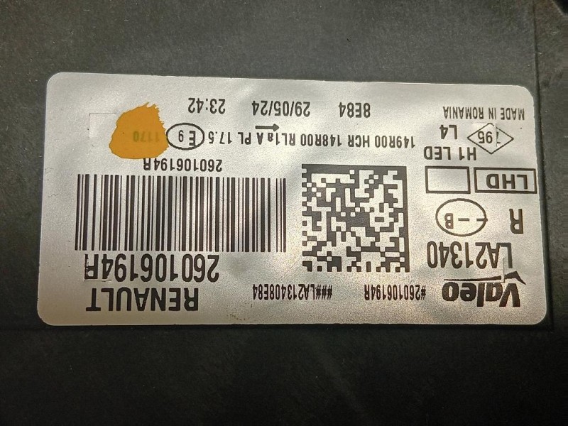 Proiettore ANT DX 260106194R Dacia Duster II 2018