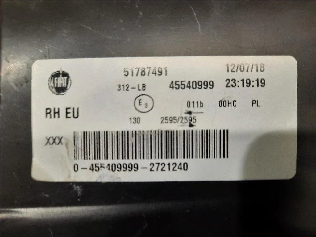 Proiettore ANT DX 51787491 Fiat 500 II 2008