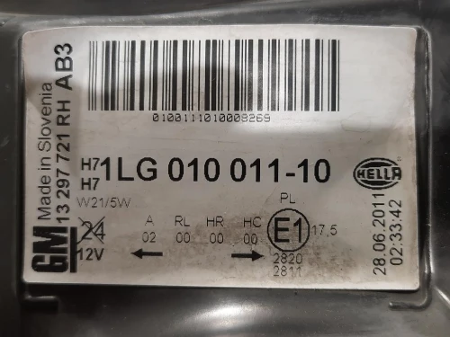 Proiettore ANT DX 1LG010011-10 Opel Astra J 2012