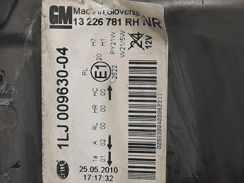 Proiettore ANT DX 13226781 Opel Insignia A 2009