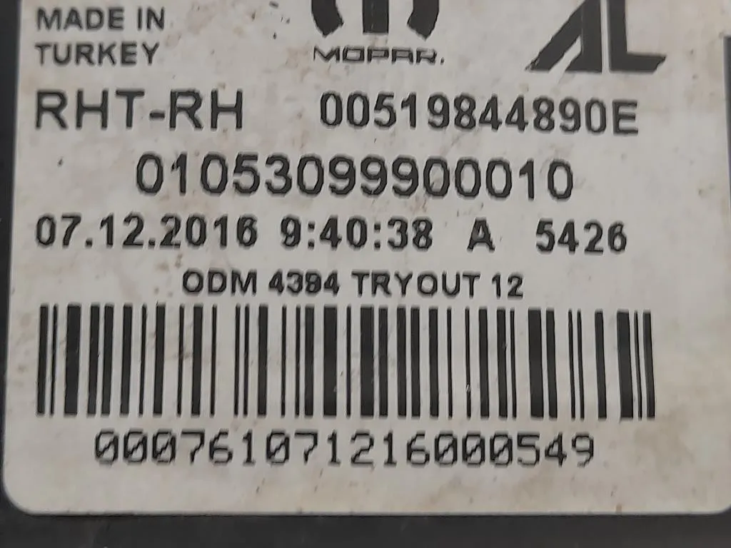 Proiettore ANT DX 00519844890E Fiat TIPO II 2016