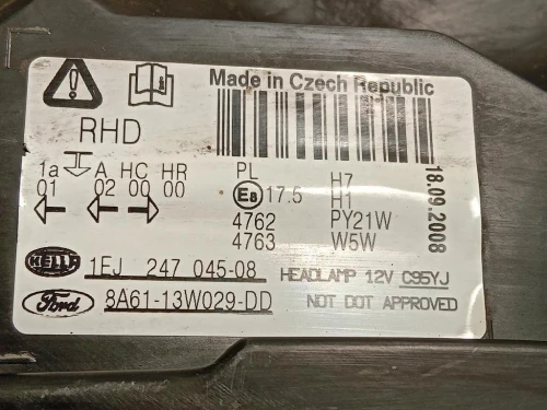 Proiettore ANT DX 1FJ 247 045 08 Ford Fiesta VI 2008