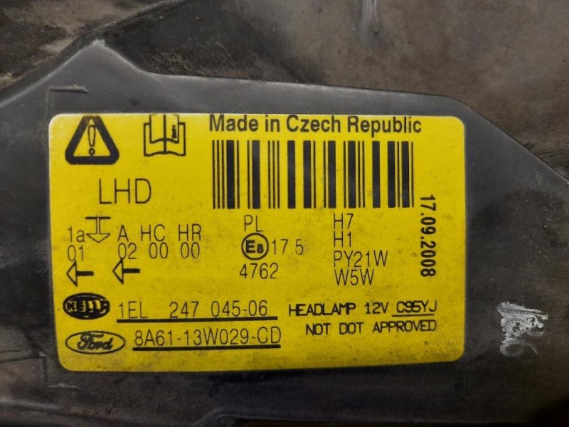 Proiettore ANT DX 8A6113W029CD Ford Fiesta VI 2012