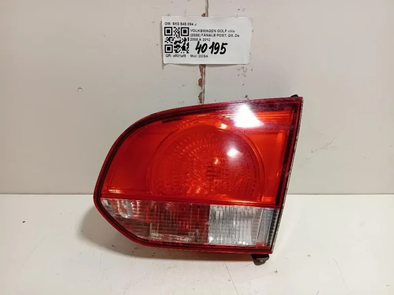 Fanale POST DX 5K0 945 094 J Volkswagen GOLF VI 2009