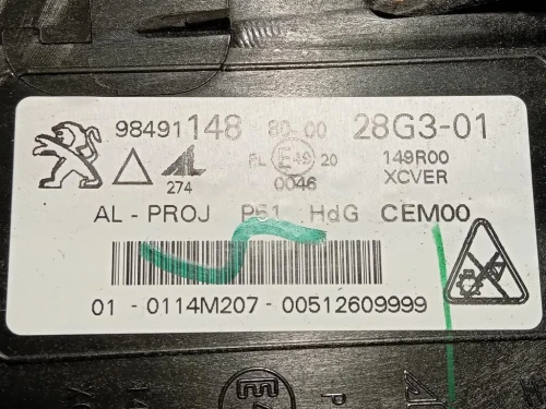 Proiettore ANT DX 9849114880 Peugeot 308 III 2021