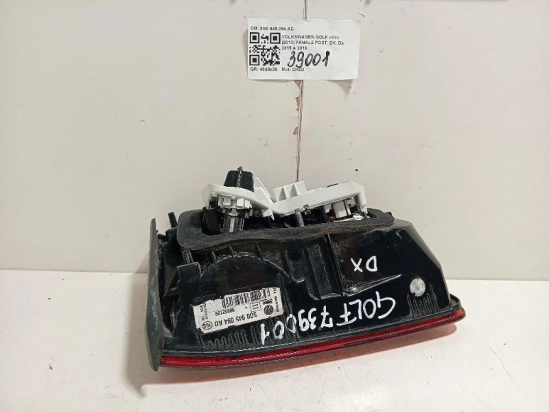 Fanale POST DX 5G0 945 094 AD Volkswagen GOLF VII 2013