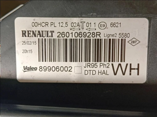 Proiettore ANT DX 260106928R Renault Scénic III X-mod 2012