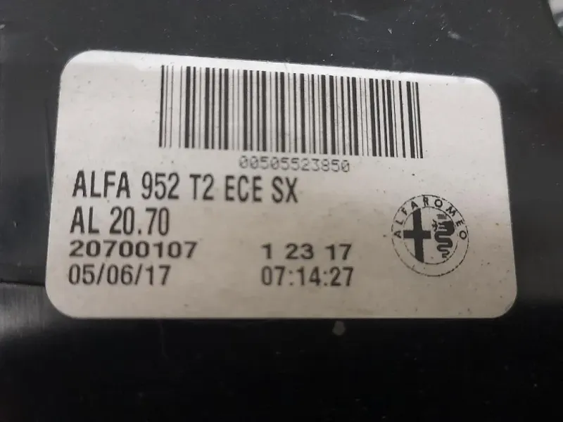 Fanale POST SX 20700107 Alfa Romeo Giulia 2016