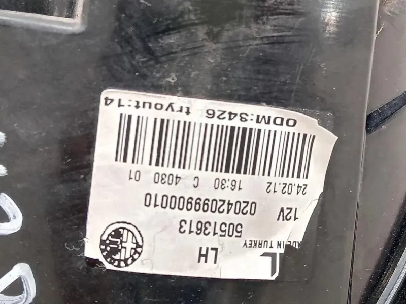 Fanale POST SX 50513613 Alfa Romeo Giulietta 2010