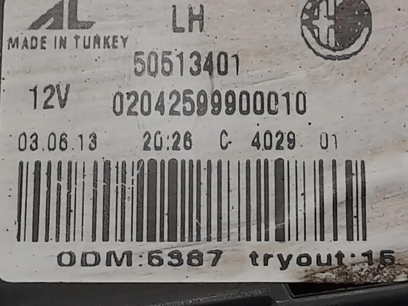 Fanale POST SX 20700107 Alfa Romeo Giulietta 2013