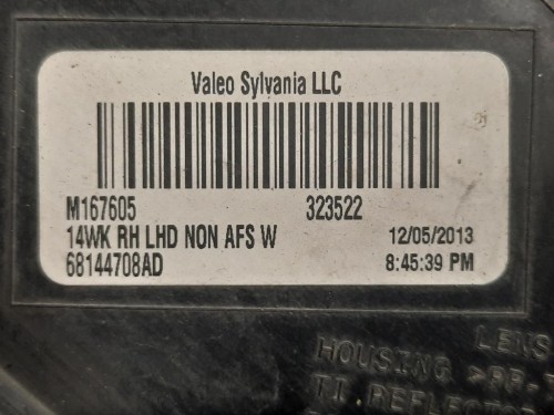 Proiettore ANT DX 68144708AD BIXENON Jeep Grand Cherokee IV 2011