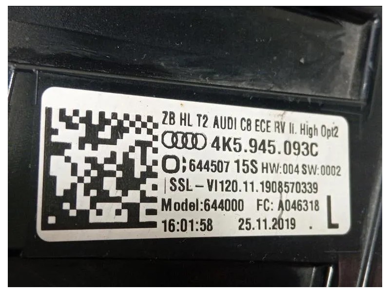 Fanale POST SX 4K5 945 093 C Audi A6 4GD Avant 2016